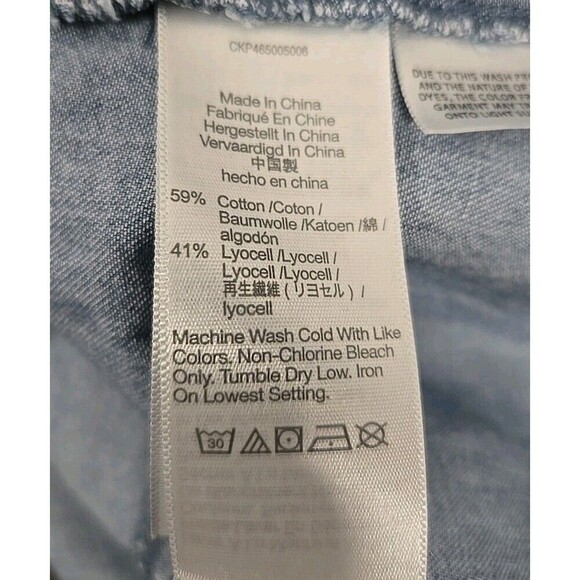 Madewell Denim Fluffer Sleeve Midi Dress Pocket Blue Amberley Women's Size 6 - Picture 6 of 9